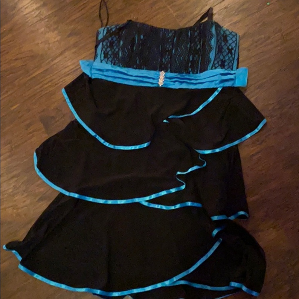 Blue ruffle ball gown